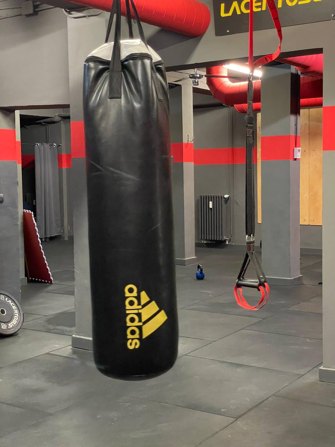 I sacchi da boxe appesi nella sala functional di Ginnic Life.